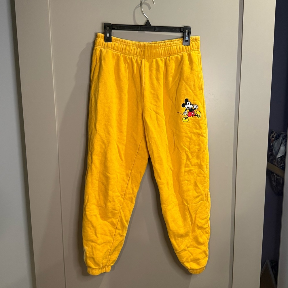 Disney Yellow Sweatpants with embroidered Design